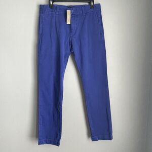 NEW J Crew 484 Pants Men's 31x32 Blue Sun Faded Slim Fit Chino Twill Casual